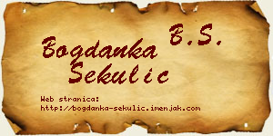Bogdanka Sekulić vizit kartica
